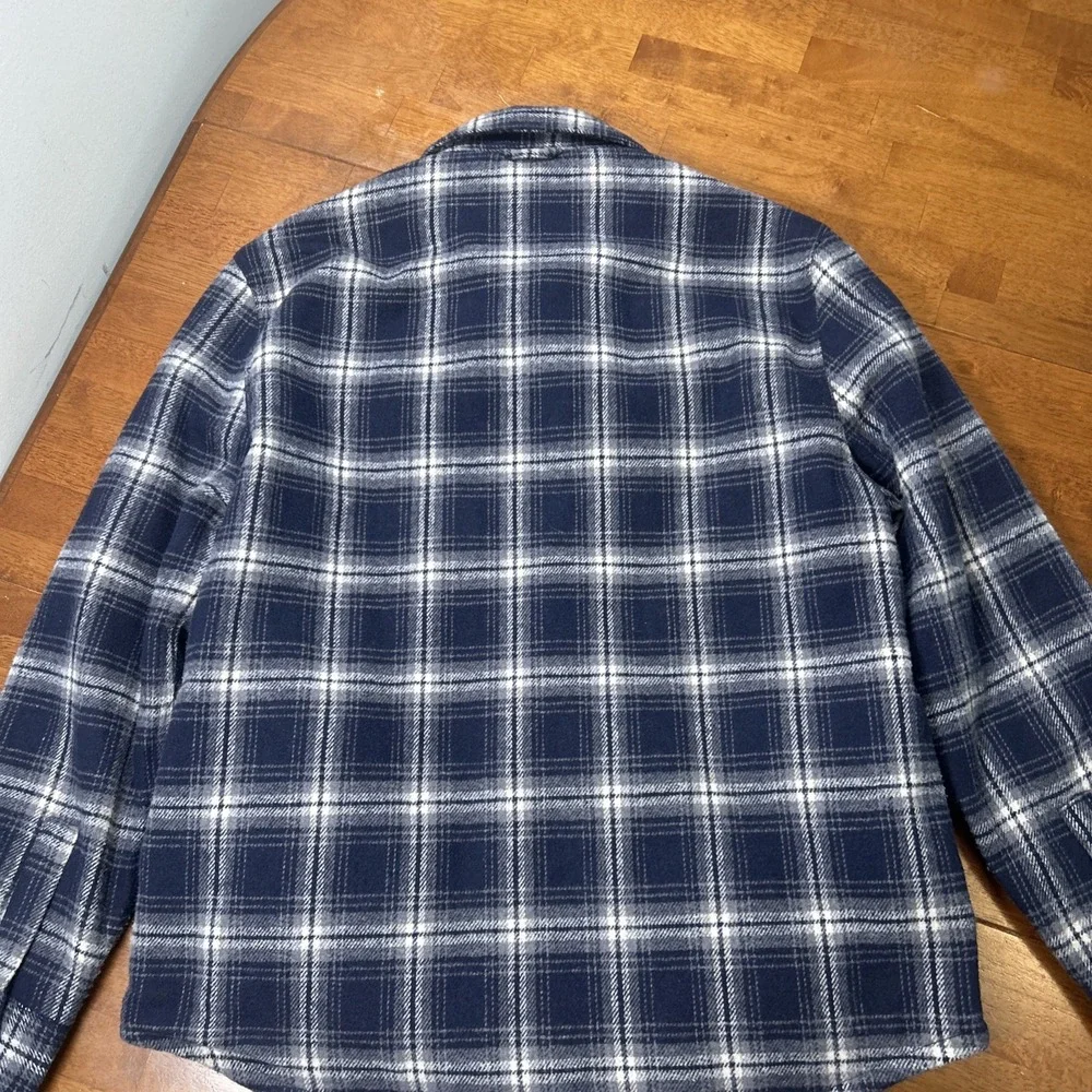 Jachs New York Flannel Shirt Jacket Men's Size Large Heavy Weight Blue